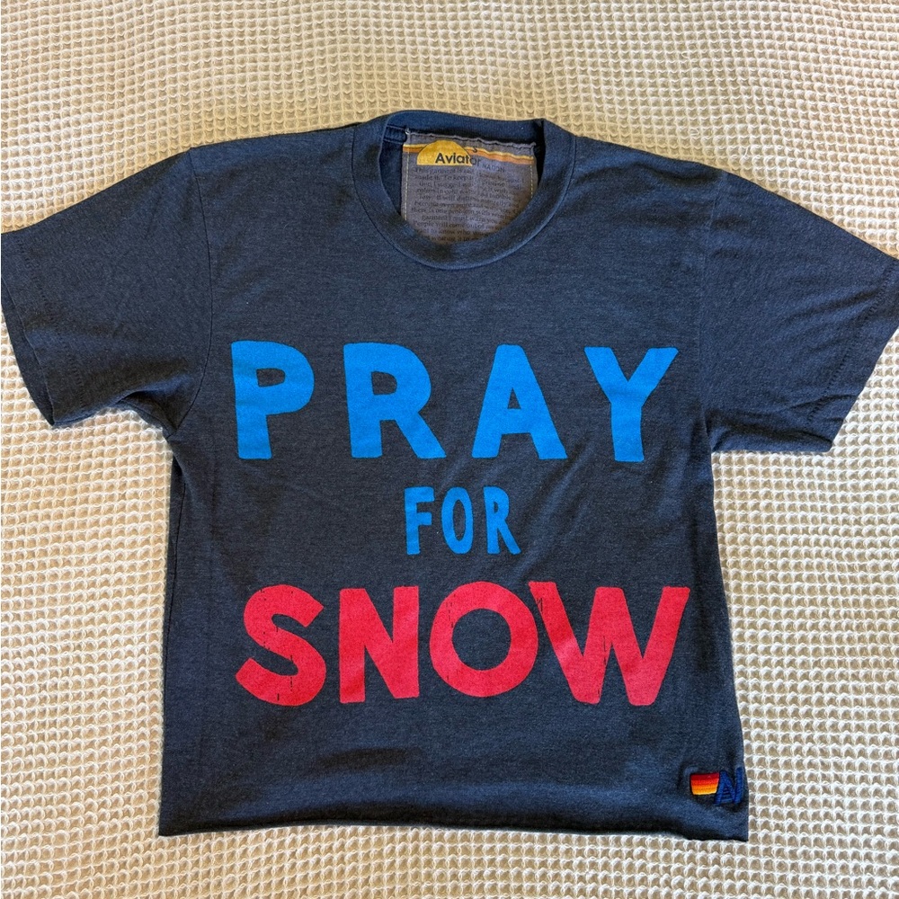 Aviator Nation Womens Tee - Gray with Blue and Red
